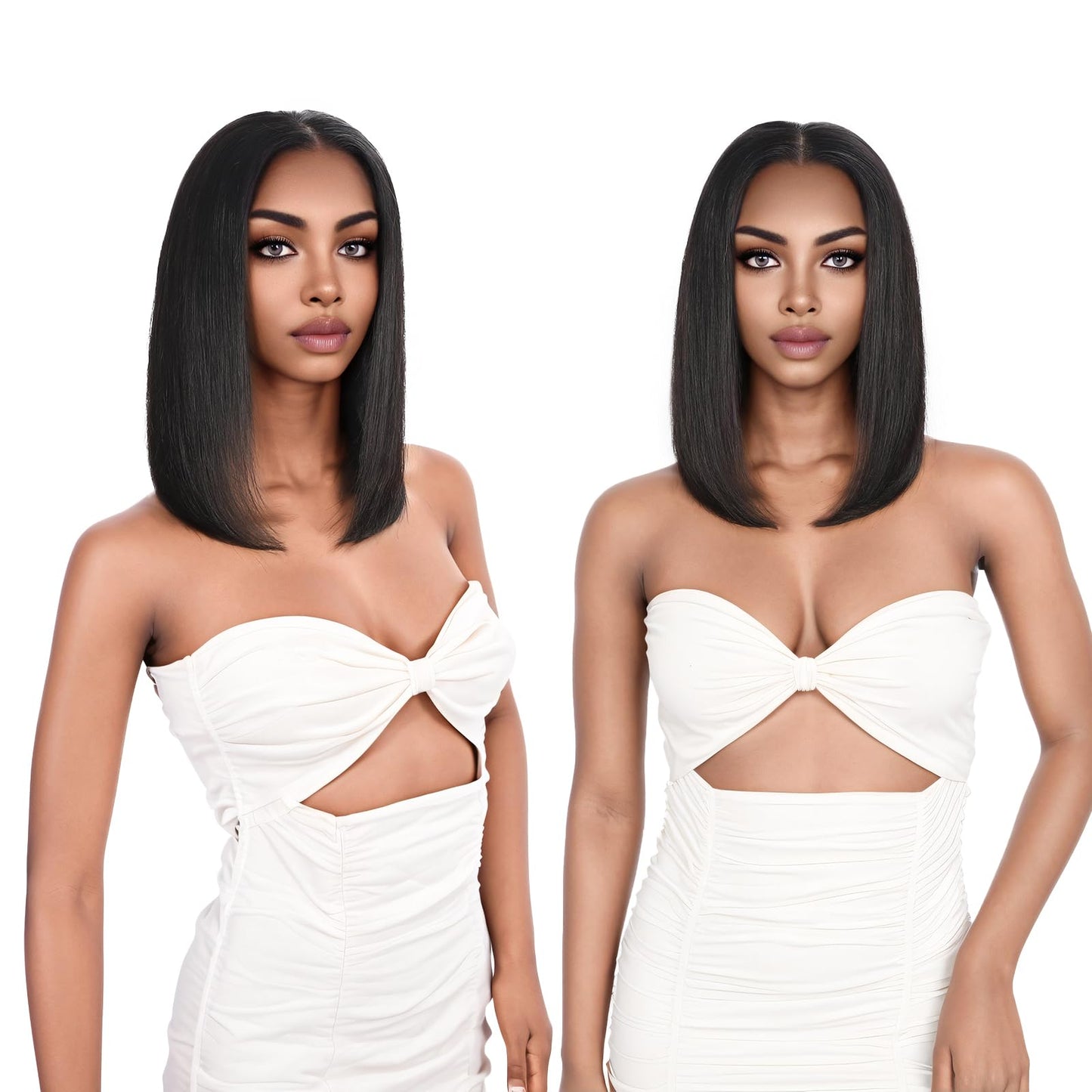 KULYMUWIG Straight Bob Wig Human Hair 13x4 HD Lace Front Wigs for Black Women 180% Density 12A Glueless Bob Wigs Human Hair Pre Plucked with Baby Hair 12 Inch Bob Human Hair Wig Natural Black