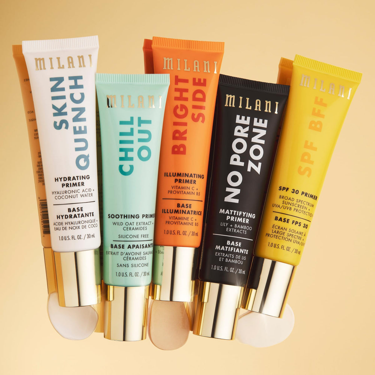 Milani Face Primer for Makeup - Bright Side Brightening & Illuminating Primer with Vitamin C, Squalane & Jojoba Oil, 1.0 Fl. Oz