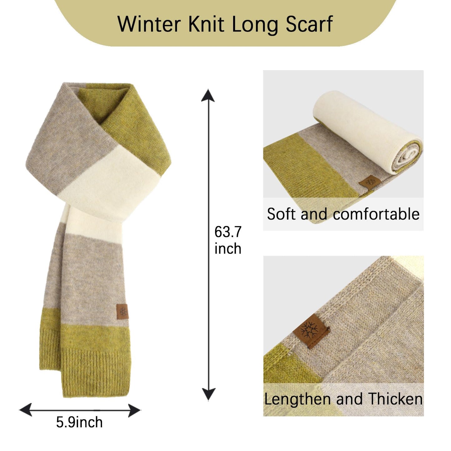 HH HOFNEN Winter Beanie Hat Scarf Touchscreen Gloves Set Warm Knitted Hat Scarves 3 Pcs Fleece Lined Skull Cap for Women