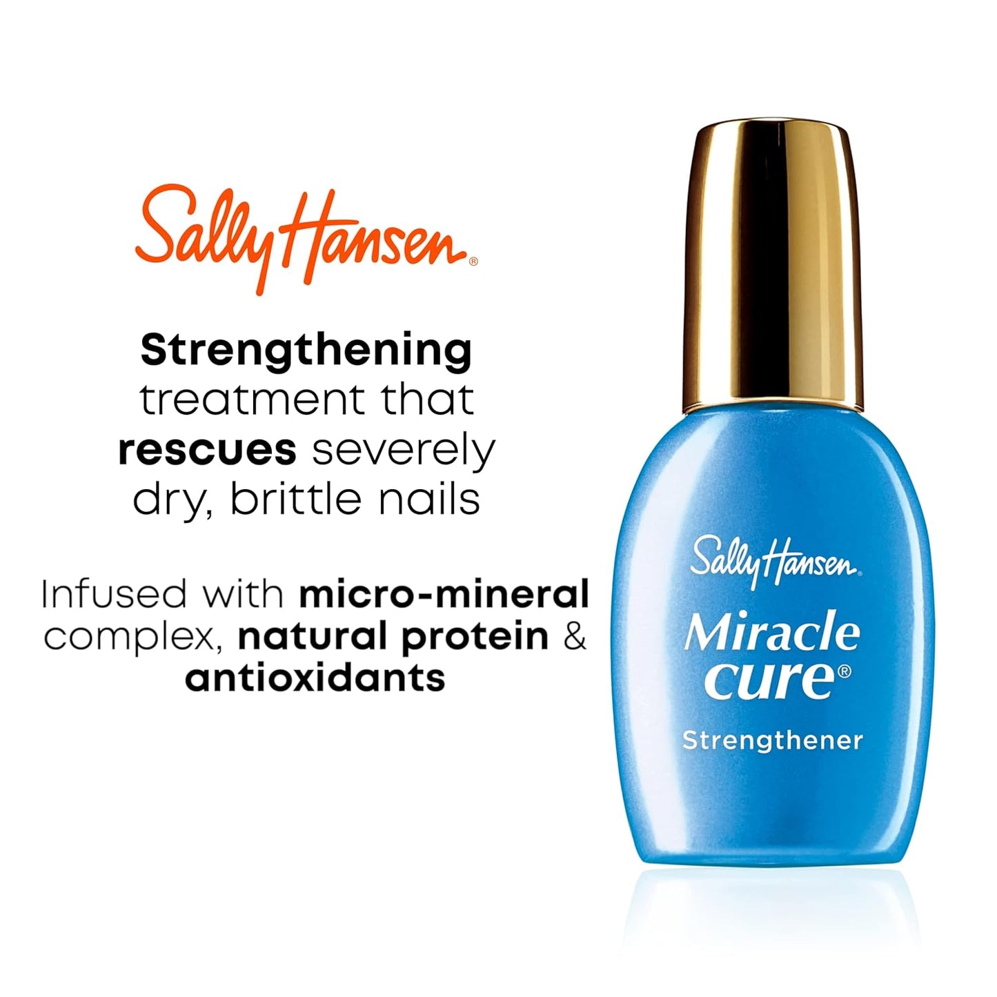 Sally Hansen Diamond Strength Nail Hardener 45095 Clear, 0.45 Fl Oz, Pack of 1