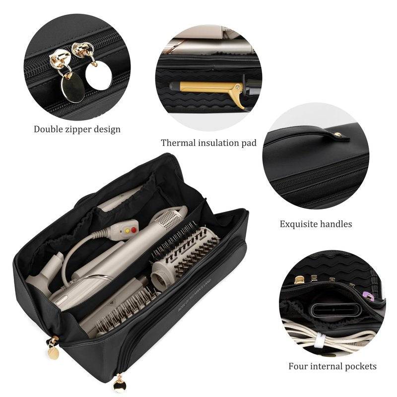 Veki Travel Carrying Case for Shark Flexstyle, Airwrap. Organizer for Shark Flexstyle/FlexFusion/SpeedStyle, Stylers and Accessories, Hair Tools Travel Bag, Hair Dryer 2 In 1 Storage Bag (White)