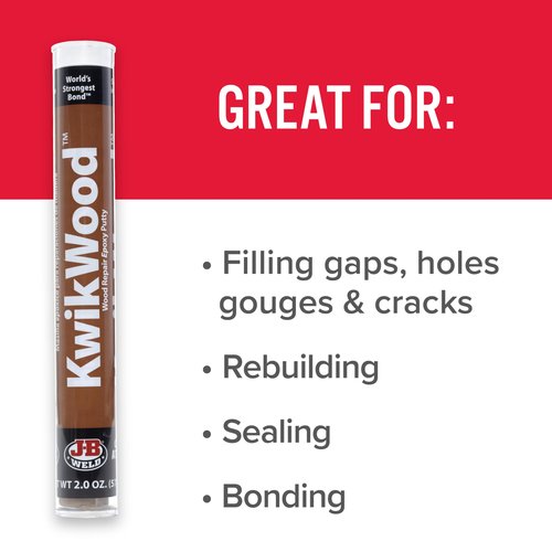 J-B Weld 8258 KwikWood Wood Repair Epoxy Putty Stick-7 inch, Beige