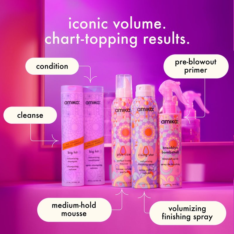 amika big hit volumizing shampoo, 1000ml