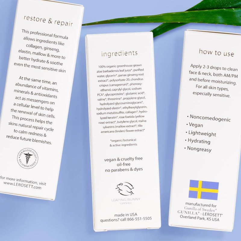 LEROSETT Healing Hydration Serum - Aloe & Ginseng Complex for Blemishes | 1 oz Plant-Based Formula