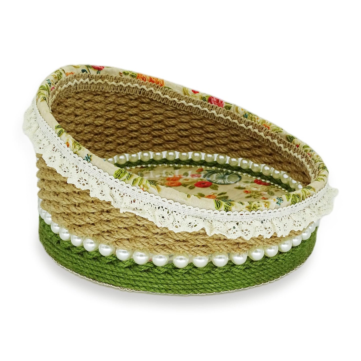 Zenpeace Hand-Woven Basket, It Can be Used for Cosmetics Storage, Perfume Storage, Lotion Storage, Cosmetics Organization and Multi-scene Decoration