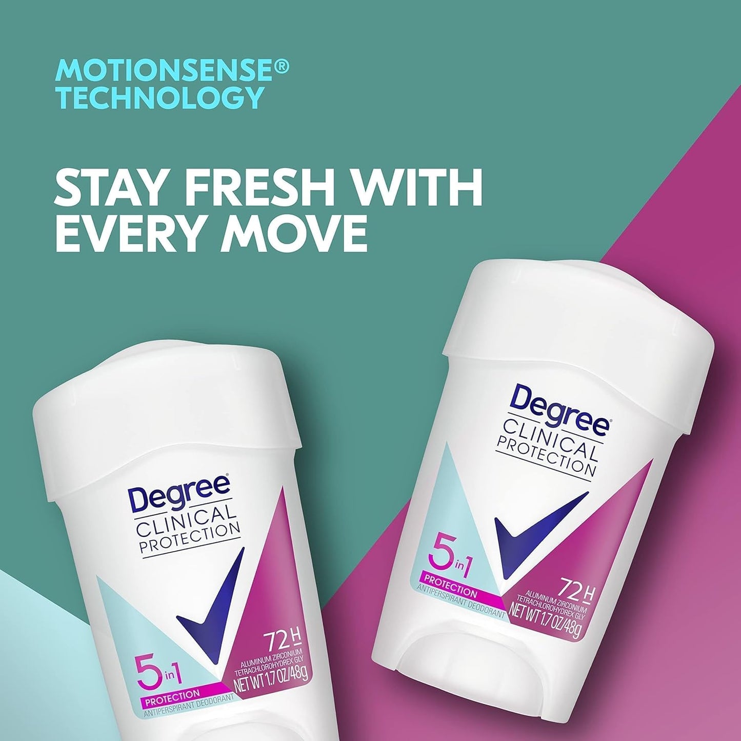 Degree Advanced Protection Antiperspirant Deodorant Sheer Powder for 72-Hour Sweat & Odor Control for Women, with Body Heat Activated Technology, 2.6 oz