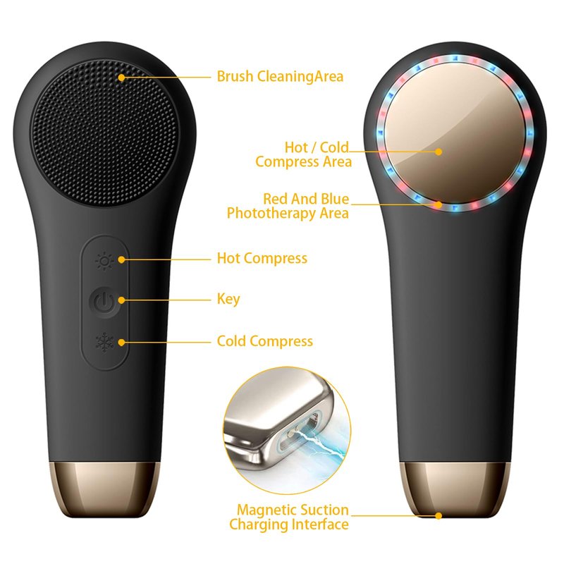 Rechargeable Silicone Electric Face Scrubber – Vibrating Facial Cleansing Brush for Deep Cleansing & Exfoliation, Waterproof, Gentle on Skin, for Men & Women