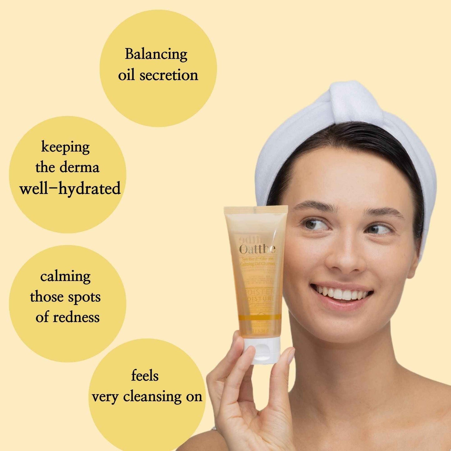 Oattbe Syn Bio Beta Glucan Gentle Gel Face Cleanser - Premium Korean Sensitive Skin Face Wash With 5 Weights of Hyaluronic Acid, 100 ml