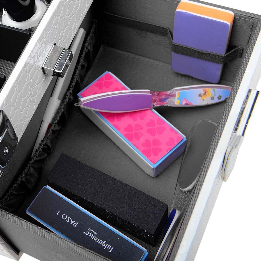 SHANY Makeup Travel Case - Versatile Organizer for Makeup & Nail Accessories | White Lily