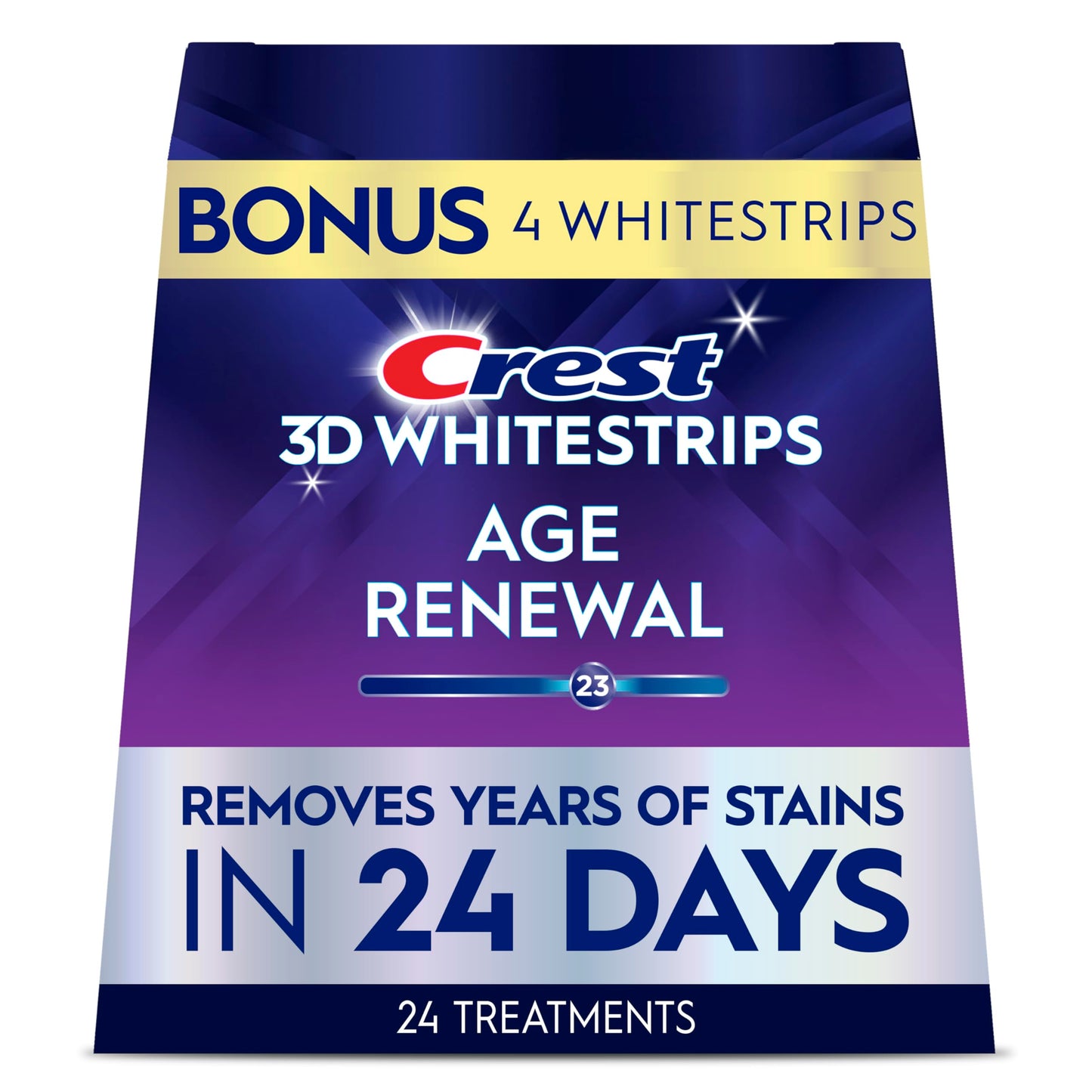 Crest 3D Whitestrips Age Renewal, 3D White, Teeth Whitening Strip Kit, 48 Strips (24 Count Pack), Crest Teeth Whitening Strips, Teeth Whitening Kit