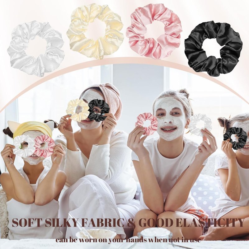 Silk Satin Hair Scrunchies - 120 Pack Soft Elastic Ponytail Holders | 3.94 Inches, Perfect for Thick Hair & Gifts