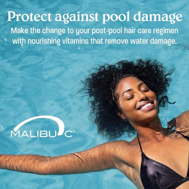 Malibu C Swimmers Clarifying Shampoo - Protect Against Chlorine Damage, Restore Shine & Moisture | 64oz