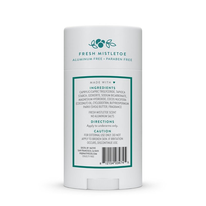 Native Deodorant - Holiday Edition Fresh Mistletoe Scent | Aluminum-Free, 72-Hour Odor Control for Men & Women