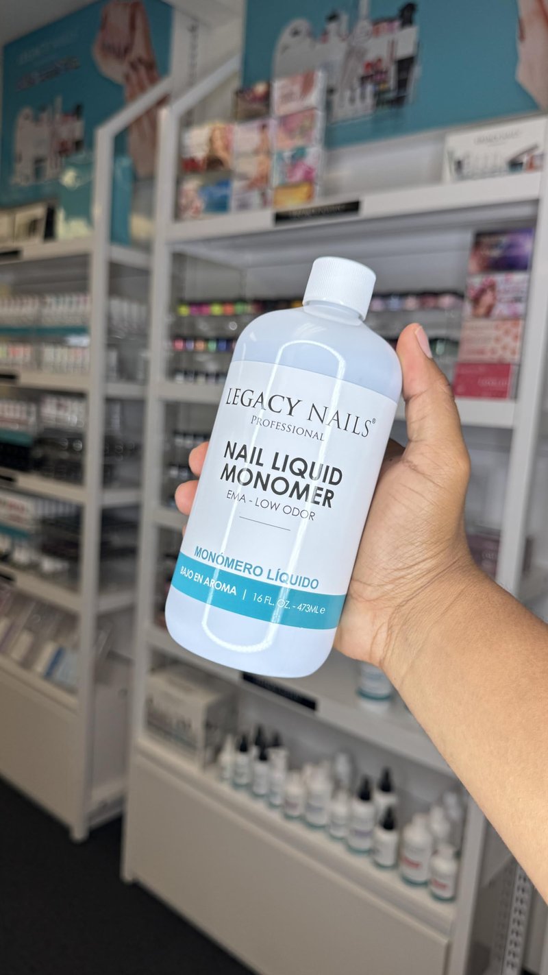 LEGACY NAILS Professional NAIL LIQUID MONOMER - MMA-Free, Acetone-Free, Low Odor Formula, Compatible with All Acrylic, Perfect for Nail Extensions, Sculpting & Overlays - 473ml / 16 FL.oz.