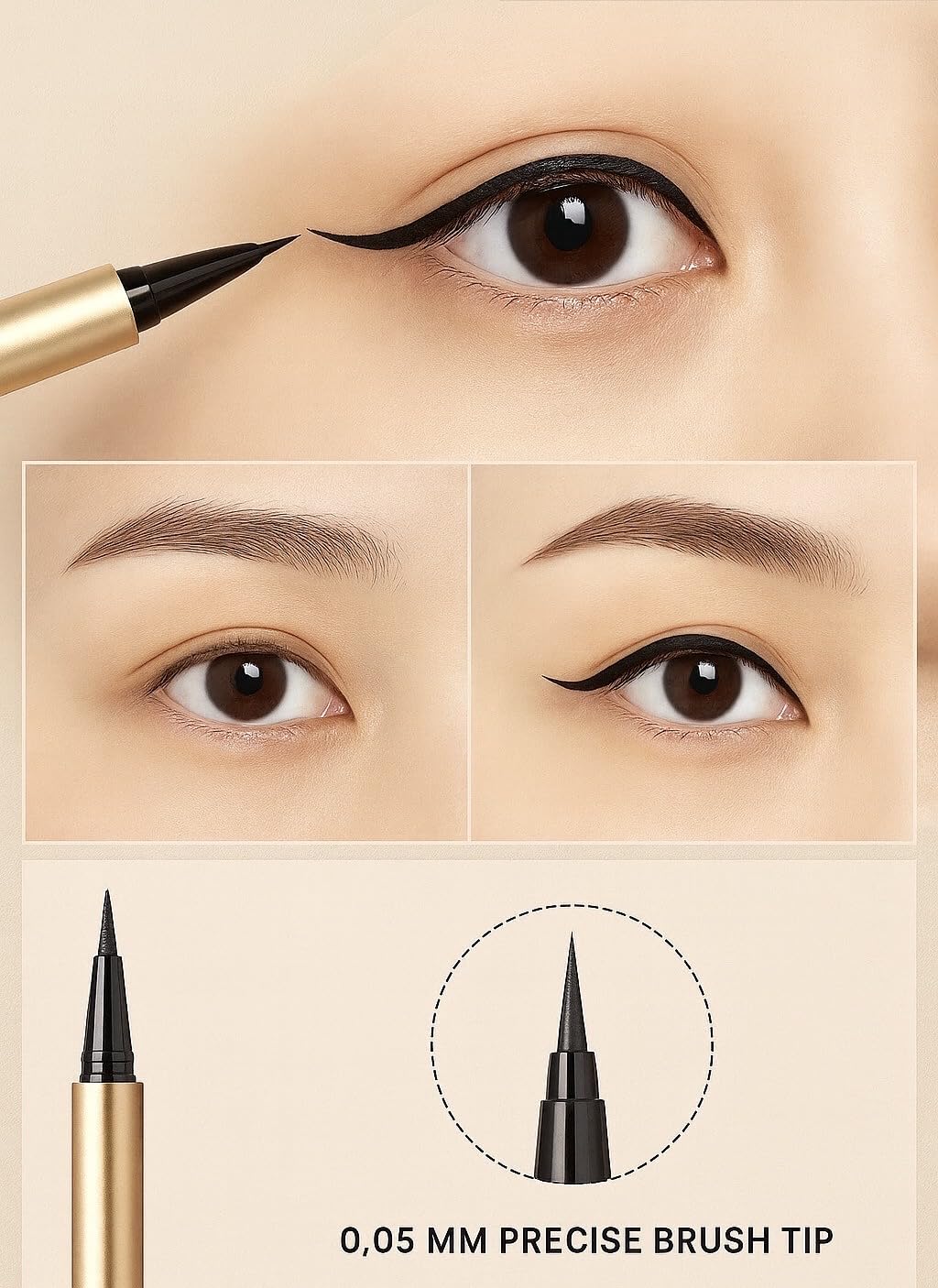 Haven Nest Vegan Liquid Eyeliner Pen – Black, Waterproof, Smudge-Proof, Long-Lasting, Ultra-Precise Brush Tip, Cruelty-Free, Hypoallergenic, All-Day Wear