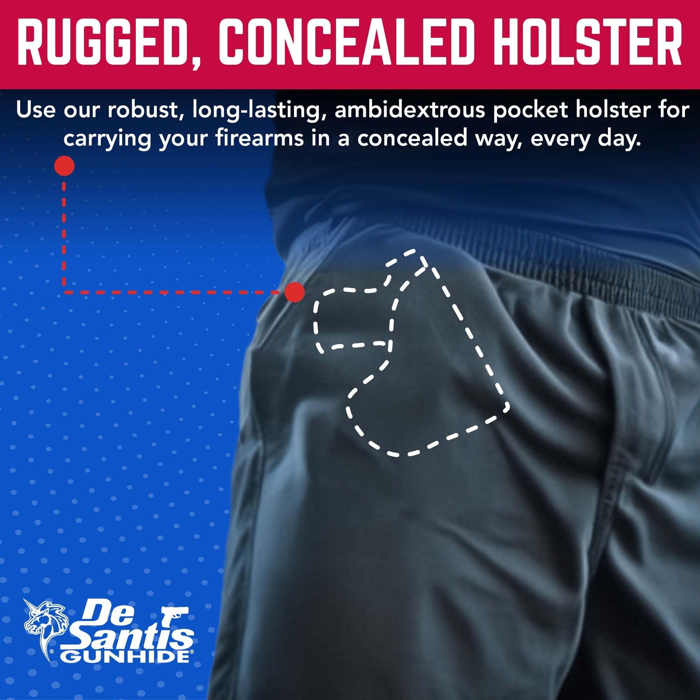 DeSantis Nemesis Pocket Holster - Pocket Holster for Concealed Carry, Pistol Holster, Fits the Glock 42 w/ or w/out Reflex Sight - Ambidextrous, Black
