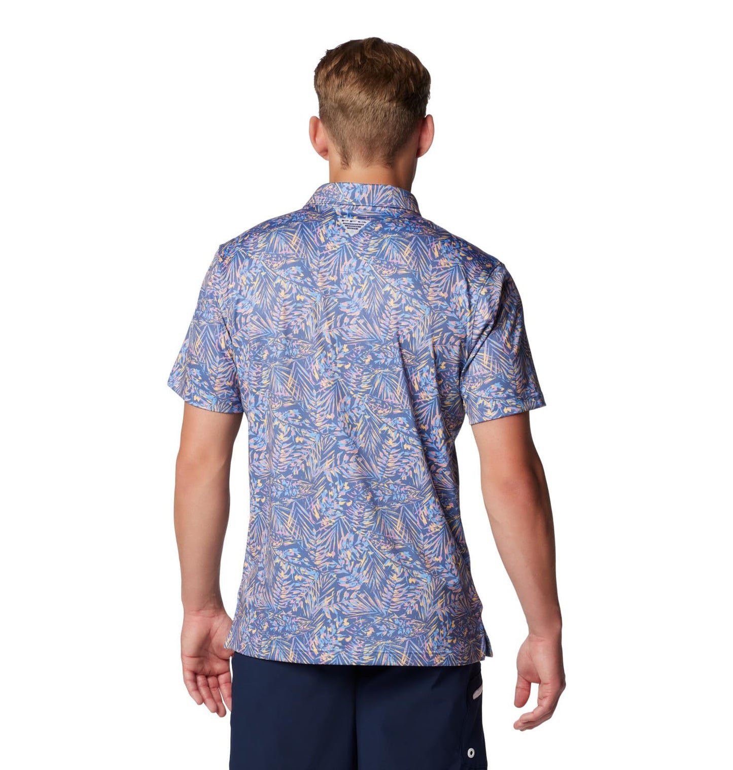 Columbia Men's Super Slack Tide Stretch Polo, Bluebell Tunado, Large