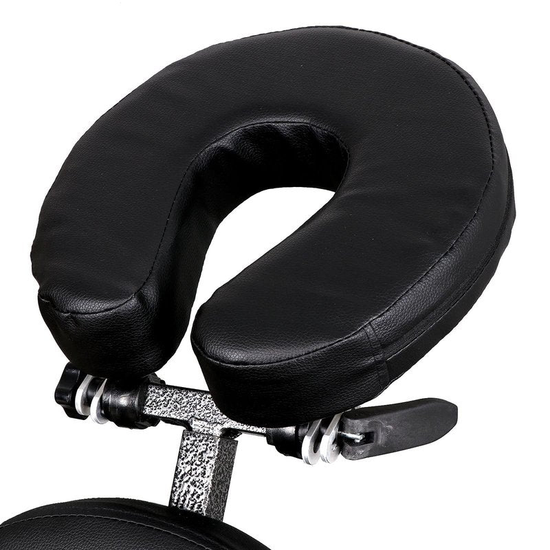 JupiterForce Portable Massage Chair Foldable Lightweight Tattoo Therapy Chair with Adjustable 4 Inches Thick Sponge Face Cradle for Client Spa Salon Massage with Carrying Bag (Black)