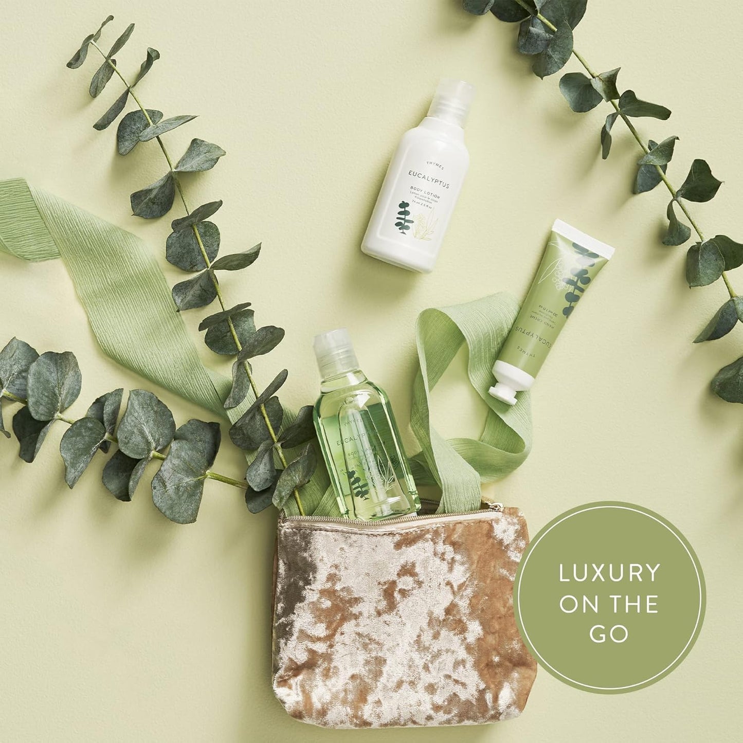 Thymes Travel Set and Beauty Bag - Contains Body Wash, Body Lotion & Hand Cream - Lavender