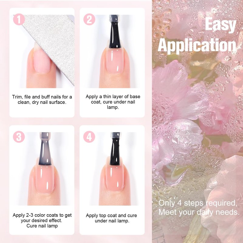 SHOYUM Jelly Nude Gel Nail Polish Set, 10Pcs Sheer Milky White Pink Transparent Gel Polish Kit UV LED Nail Gel Polish Colors Varnish Nail Art DIY Salon 7ML