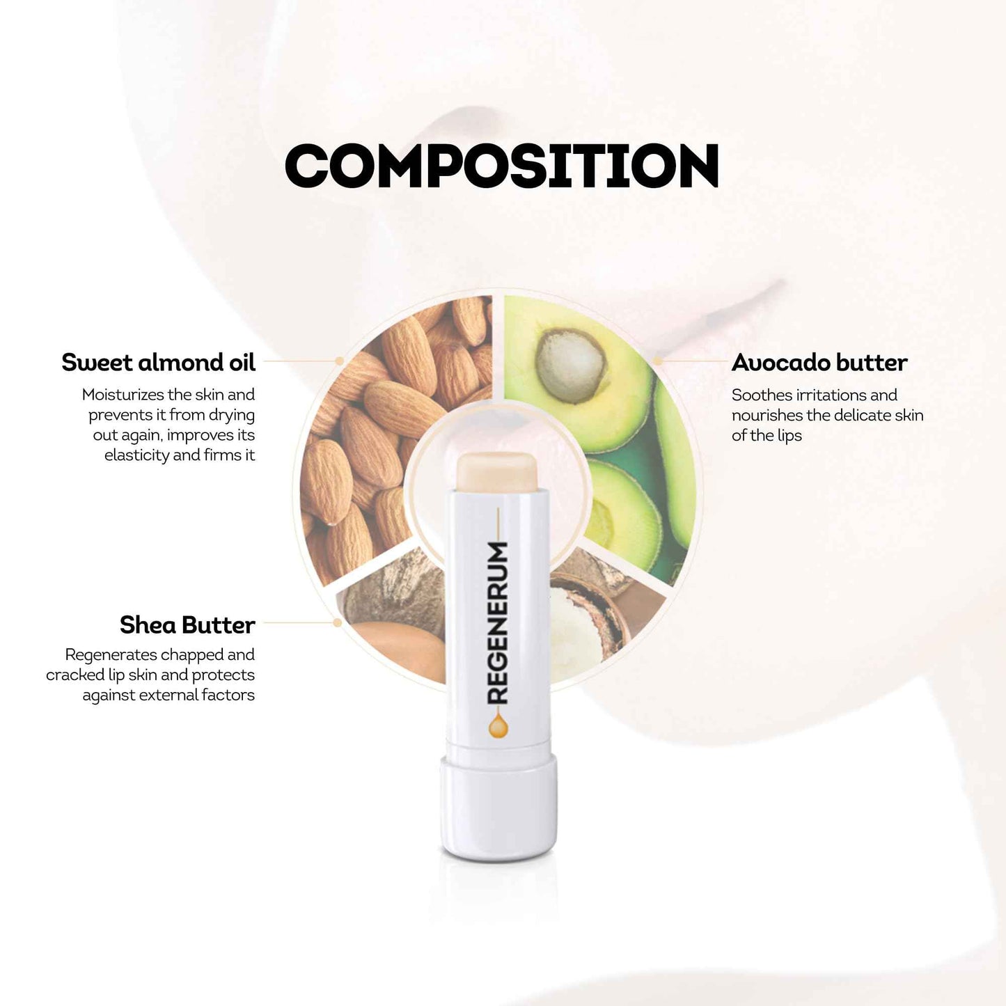 Regenerum - Lip Peeling - Intensive Moisturization & Nourishment for Very Chapped Skin, Silica Exfoliation, Firmness Restoration, and Protection - 5g