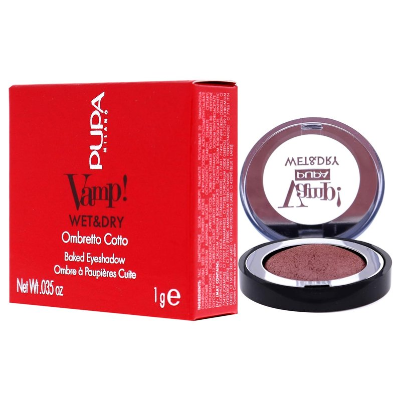 Pupa Milano Vamp! Wet & Dry Baked Eyeshadow - Lightweight, Ultra-Fine Texture | 202 Barbie Girl - 0.035 Oz