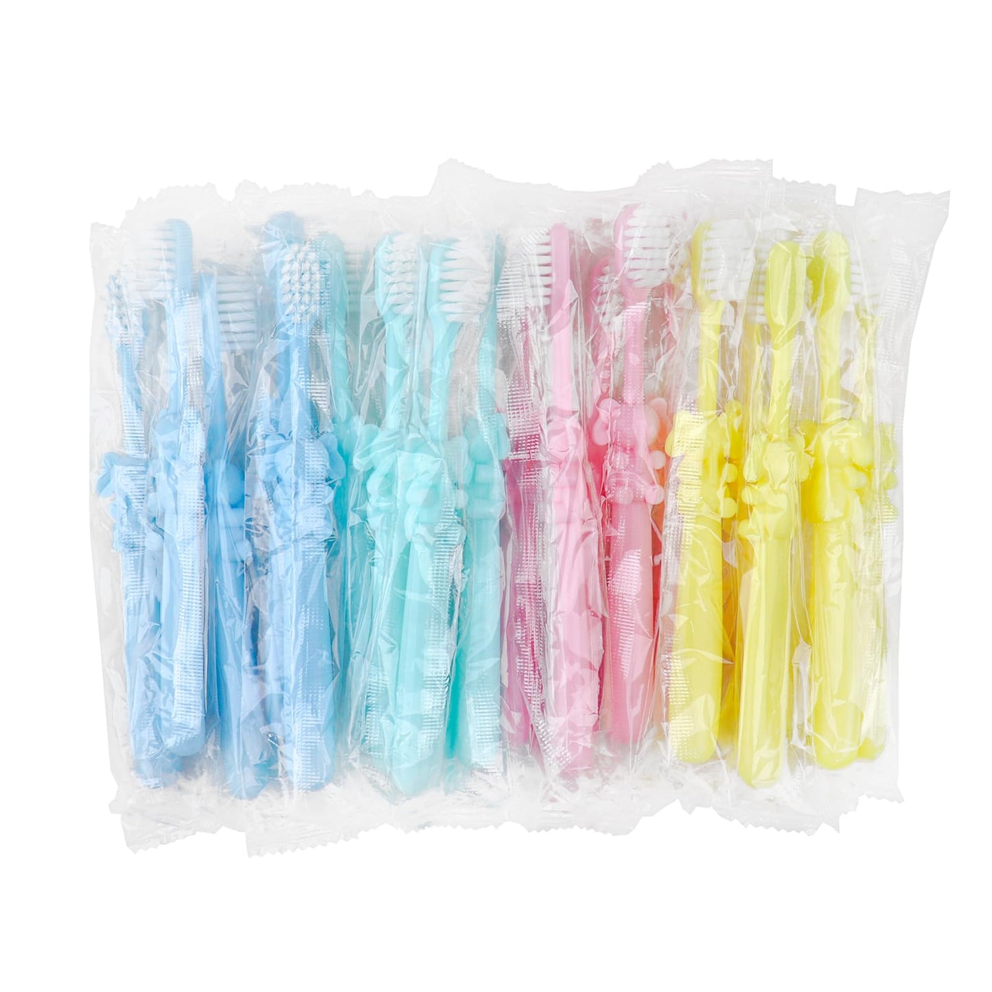 SLequipo 100 pcs Bulk Disposable Kid Toothbrushes Individually Wrapped, Toothbrushes Kids Toothbrush for Age 2+ Toddler Children Toothbrush Set Soft Bristles Boys Girls