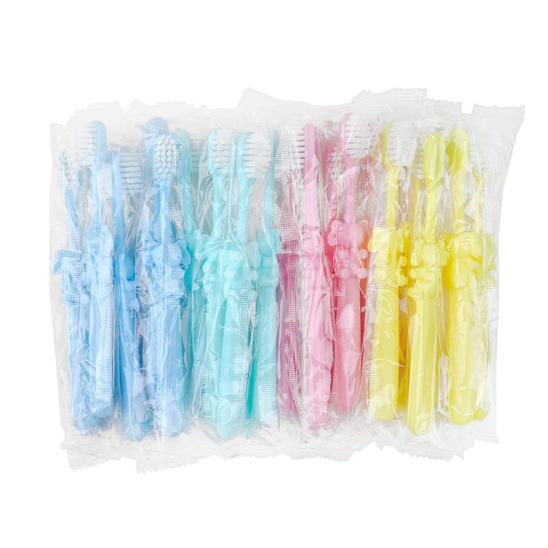 SLequipo 100 pcs Bulk Disposable Kid Toothbrushes Individually Wrapped, Toothbrushes Kids Toothbrush for Age 2+ Toddler Children Toothbrush Set Soft Bristles Boys Girls