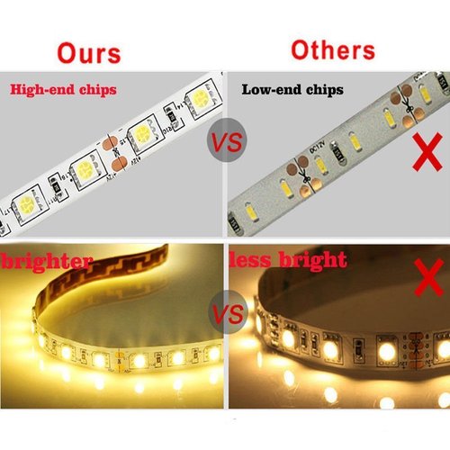econoLED 12V Flexible SMD 5050 RGB LED Strip Lights, LED Tape, Multi-Colors, 300 LEDs, Non-Waterproof, Light Strips, Color Changing, Pack of 16.4ft/5m Strips