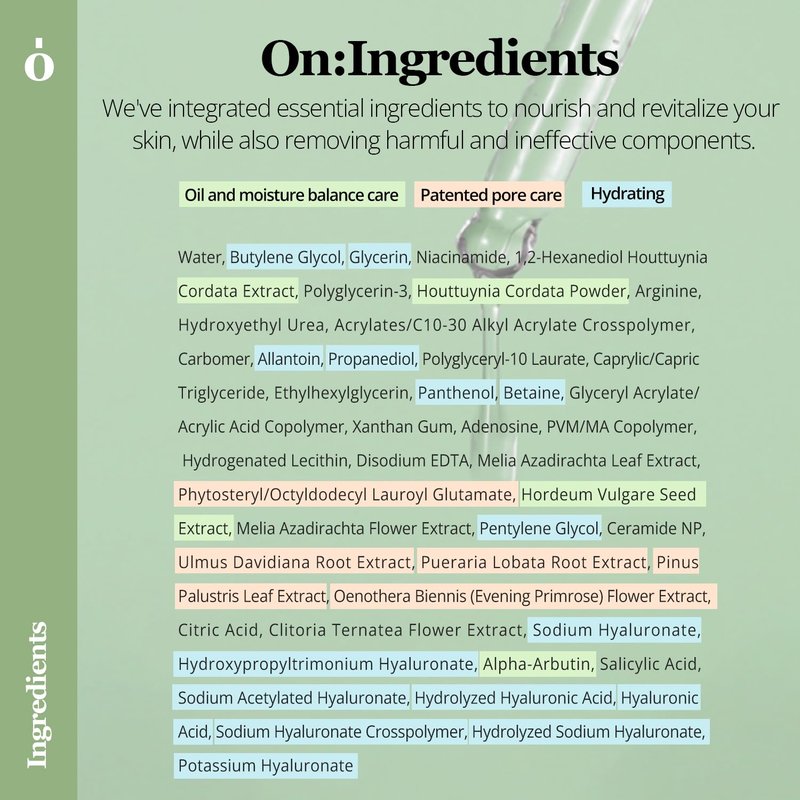 ONGREDIENTS AC Balancing Serum | Soothing Facial Serum | Niacinamide, Heartleaf, Ceramide, Panthenol, Hyaluronic Acid, Trouble Care, Oil Control, Non-Greasy | Vegan, Korean Skin Care 50ml / 1.69 fl Oz