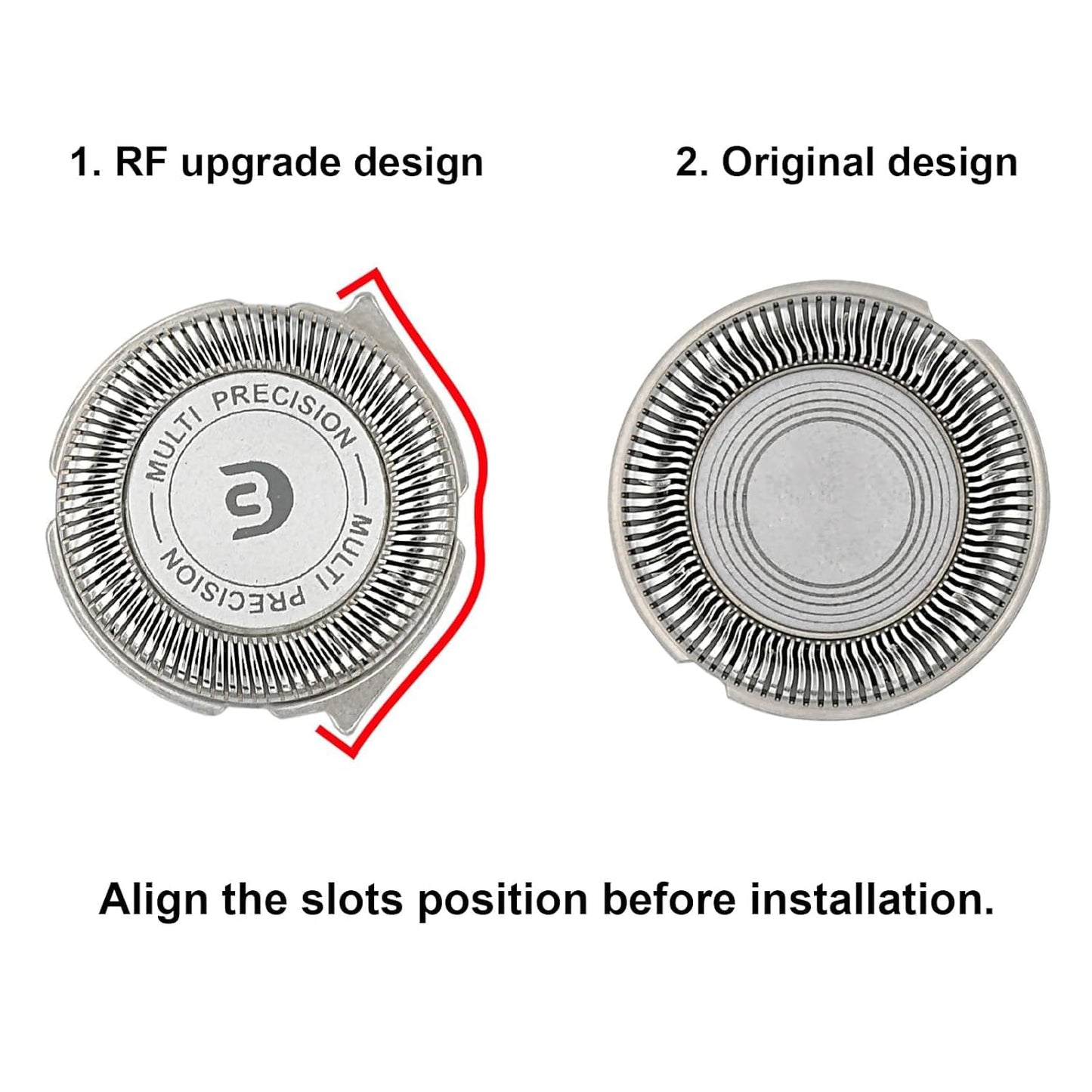 Rollingfit SH30 Replacement Heads Compatible with Philips Norelco Electric Shaver Series 1000, 2000, 3000 and S738, Easy Cut and Replace, 3-pc Pack