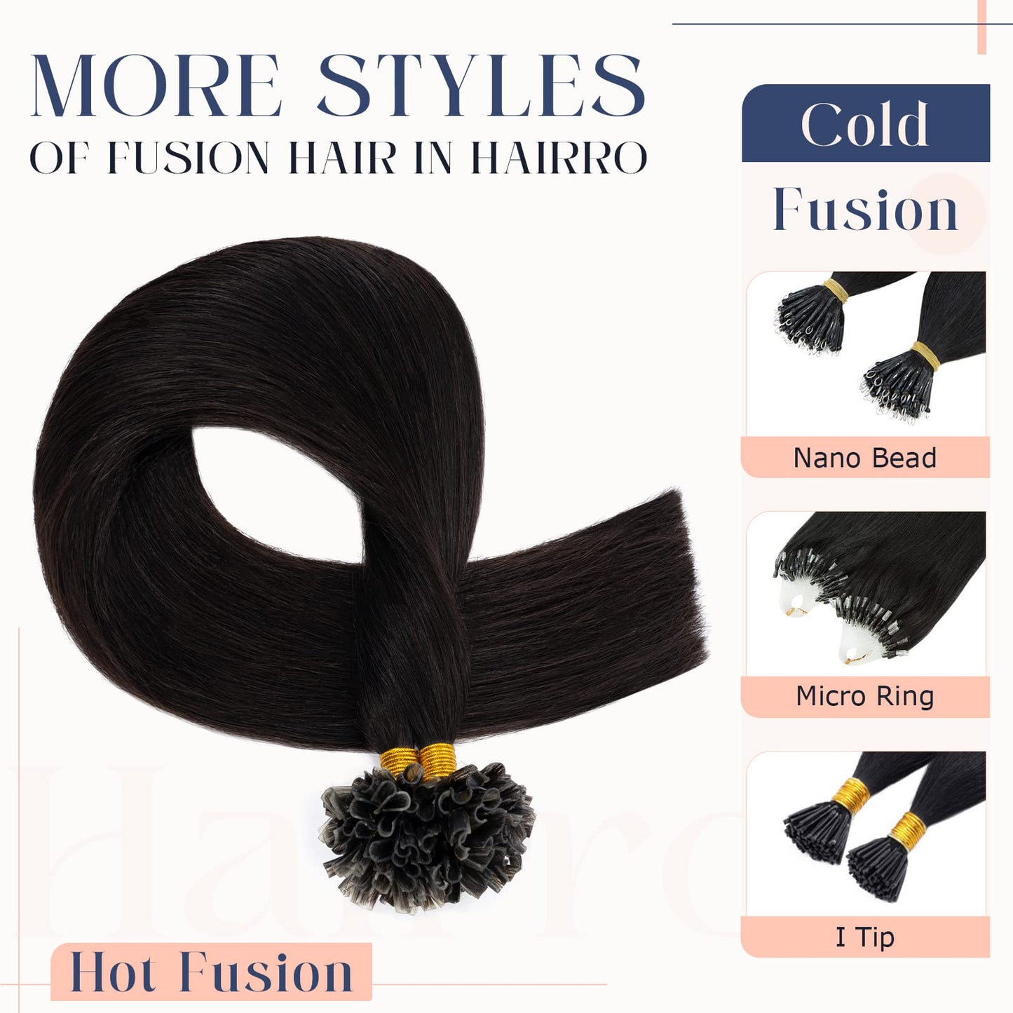 Hairro Pre Bonded Fushion Hair Extensions Nail Tip Human Hair Keratin U Tip Hairpieces Utip Remy Glue Stick Flat Tipped Hairpiece For Women 100 Strands 50g 16" #12P613 Golden Brown Mix Bleach Blonde