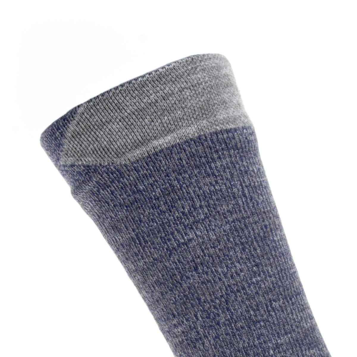 SEALSKINZ Raynham Unisex Waterproof All Weather Mid Length Sock, Navy Blue/Grey Marl, XL
