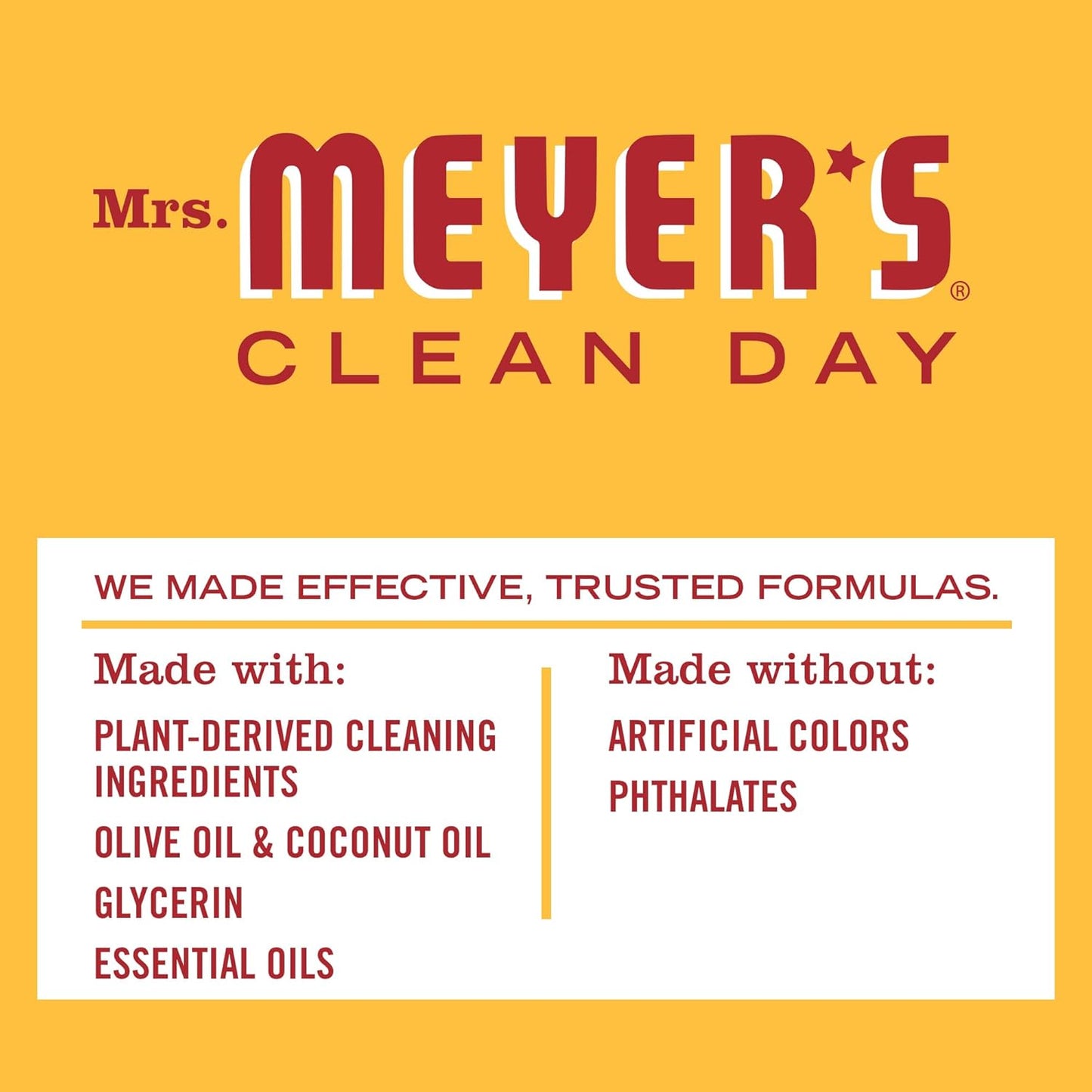 MRS. MEYER'S CLEAN DAY Bar Soap, Use as Body Wash or Hand Soap, Made with Essential Oils, Rain Water, 5.3 oz, 1 Bar