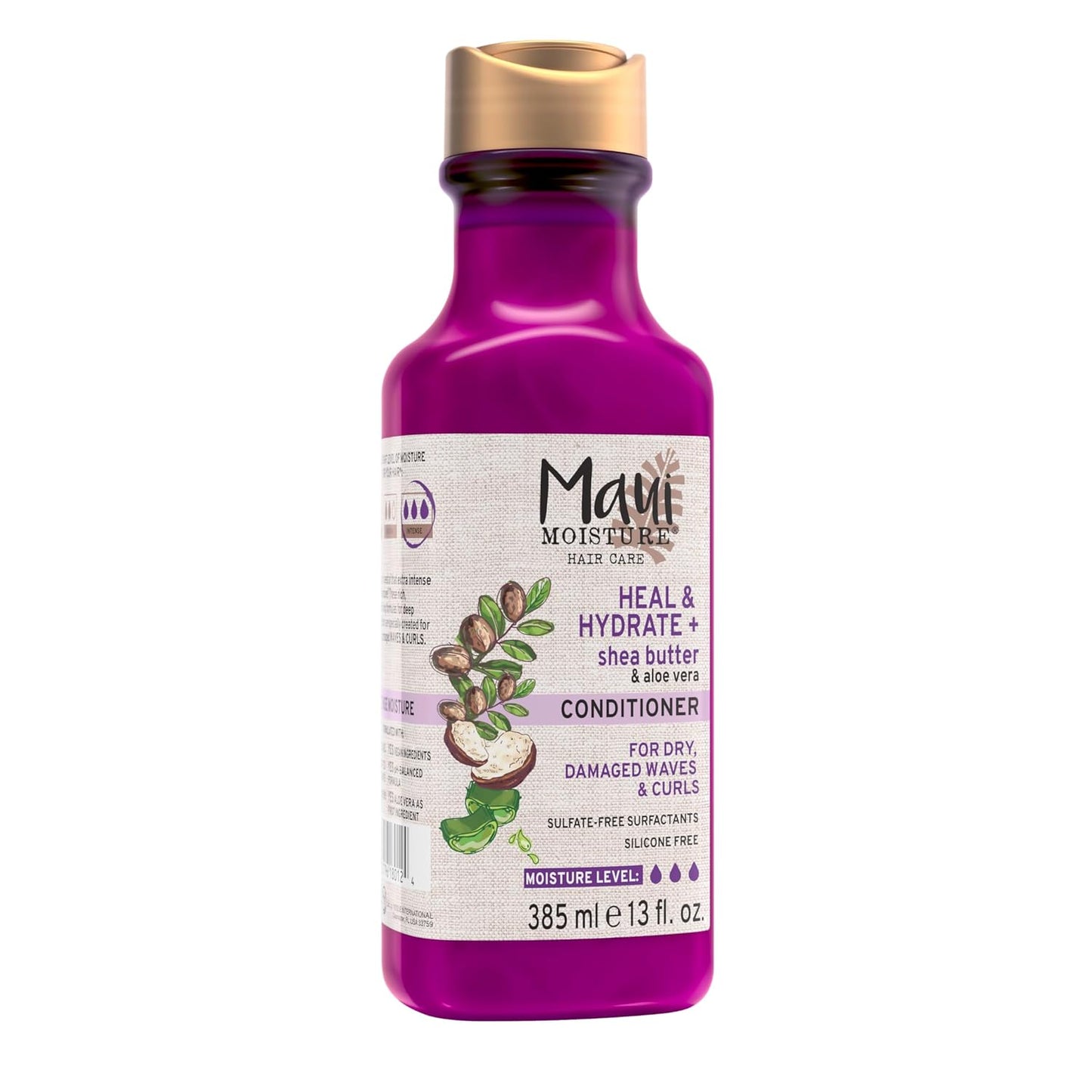 Maui Moisture Heal & Hydrate + Shea Butter Conditioner to Repair & Deeply Moisturize Tight Curly Hair with Coconut & Macademia Oils, Vegan, Silicone, Paraben & Sulfate-Free, 13 fl oz
