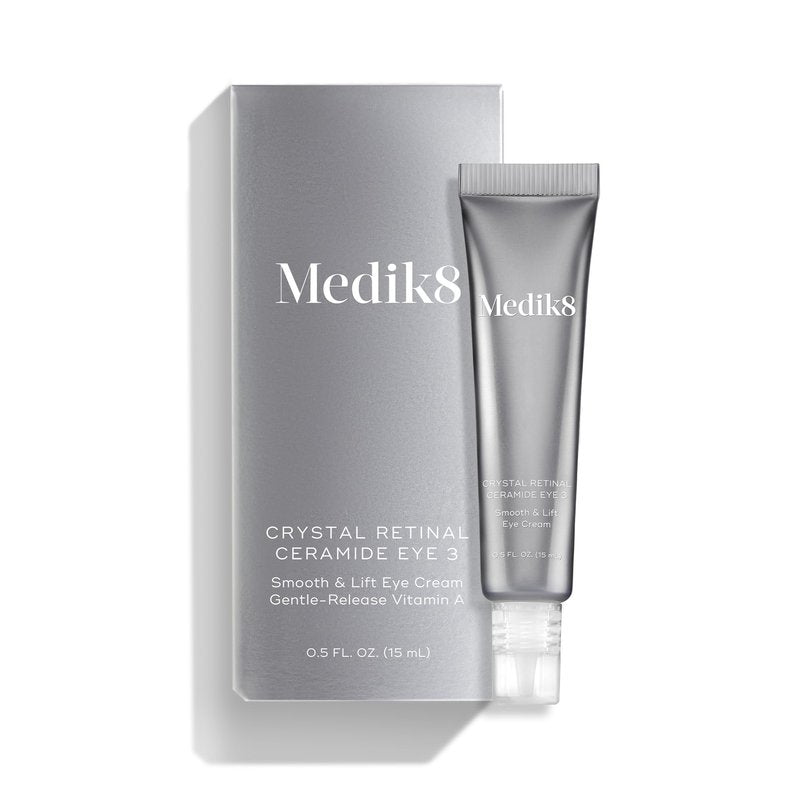 Medik8 Crystal Retinal Ceramide Eye 3 - Lifting Eye Cream with Vitamin A - Smoothing Under Eye Cream for Wrinkles and Sensitive Skin - 0.5 oz
