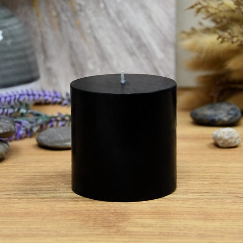 3 Inch Black Pillar Candle