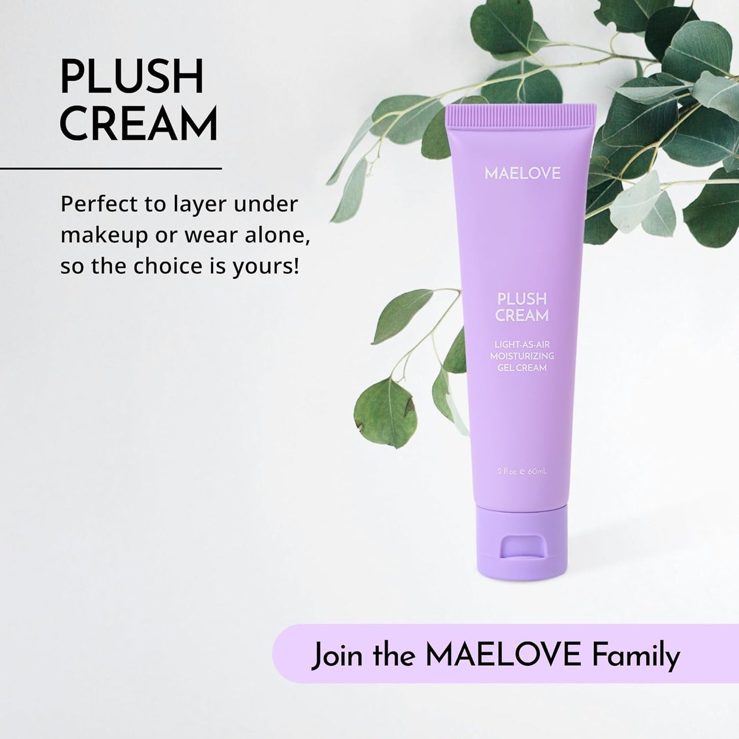 MAELOVE Light-as-Air Gel Moisturizer - Hydrating Squalane & Hyaluronic Acid for Sensitive Skin | 1.7 oz