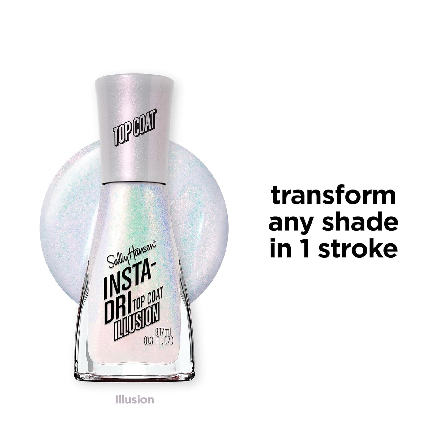 Sally Hansen Insta-Dri, Illusion, Quick Dry, Long Lasting, Sheer, Shimmery White Nail Polish