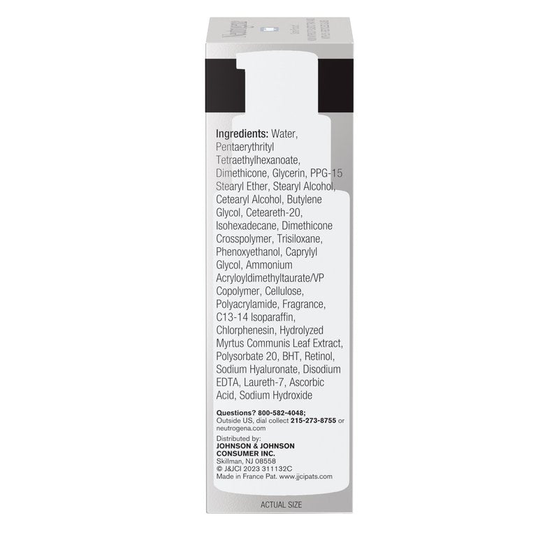 Neutrogena Retinol Face Moisturizer Cream, Rapid Wrinkle Repair, Anti-Wrinkle Night Moisturizer, Anti-Wrinkle Face & Neck Cream Moisturizer with Hyaluronic Acid & Retinol, Paraben-Free, 1 fl. oz