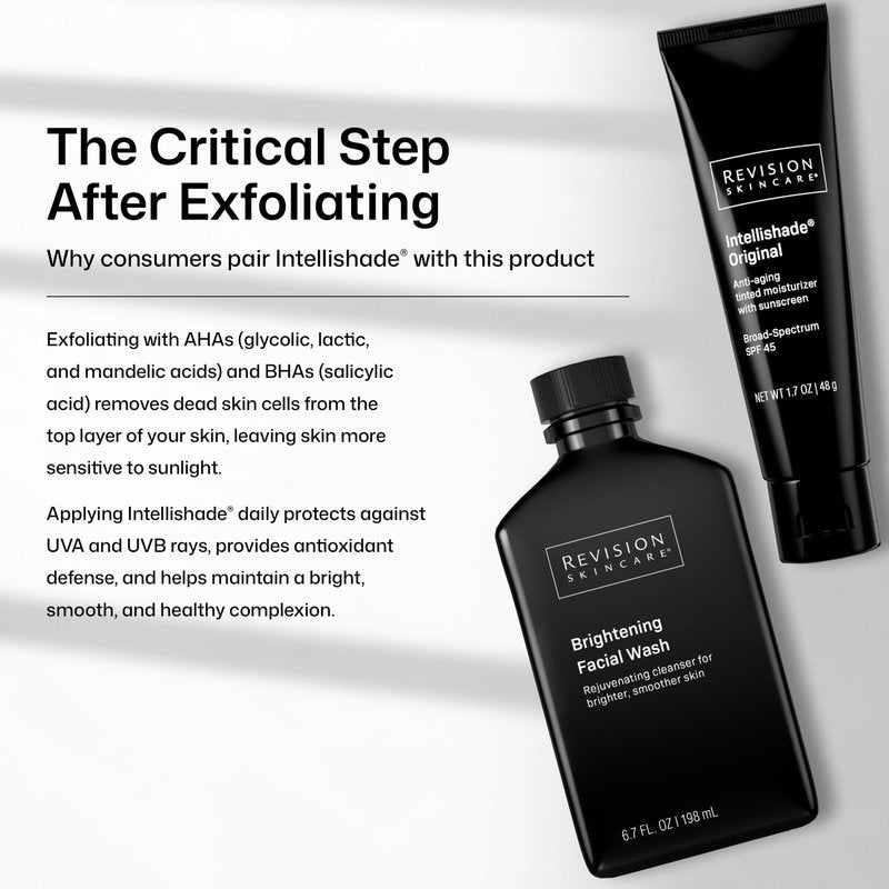 Revision Skincare Brightening Facial Wash, Exfoliating Face Cleanser with Vitamin C and Vitamin E, 6.7 fl oz