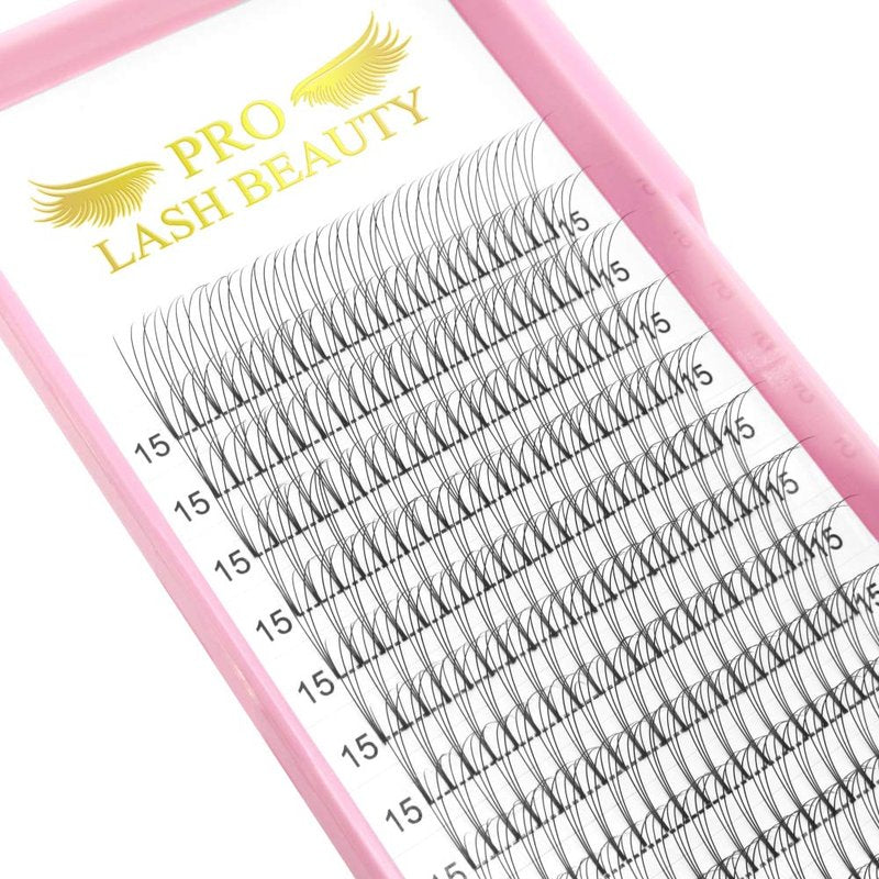 Premade Fans Eyelash Extensions 3D-C-0.10-14 Short Stem Premade Volume Eyelash Extensions 9 to 20 mm Pre made Lash Fans 3D 5D 7D Volume Lash Extensions .07 .10 C D Curl(3D-C-0.10,14mm)