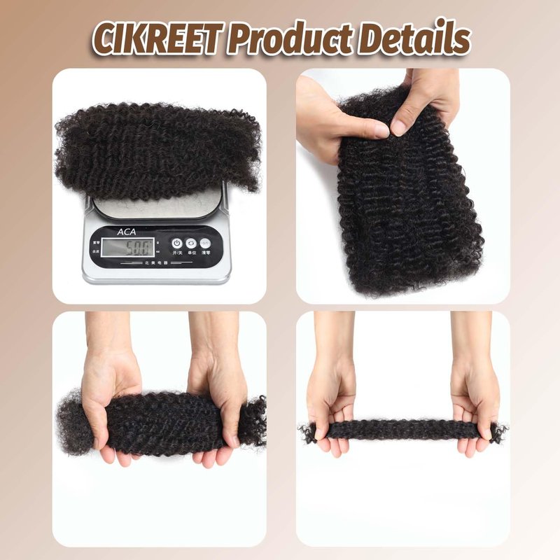 Afro Kinky-Curly Human Hair Bundles - 12 Inch Micro Twist Dreadlock Extensions | 2 Packs, Natural Black