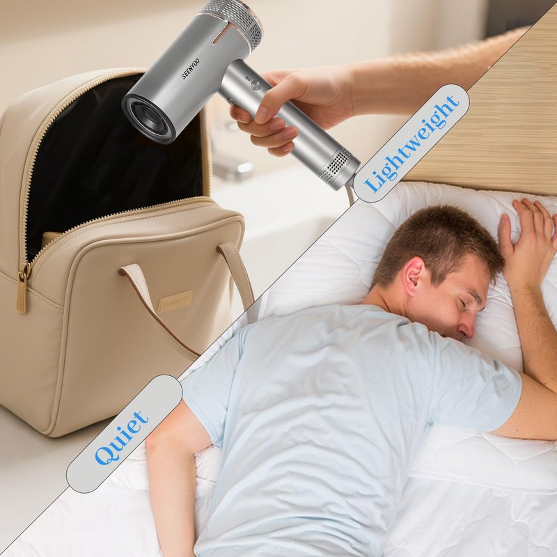 Hair Dryer, 160,000 RPM High Speed Fast Drying Low Noise Professional Ionic Blow Dryer with Magnetic Nozzle, HD Display for Salon Travel Home Use