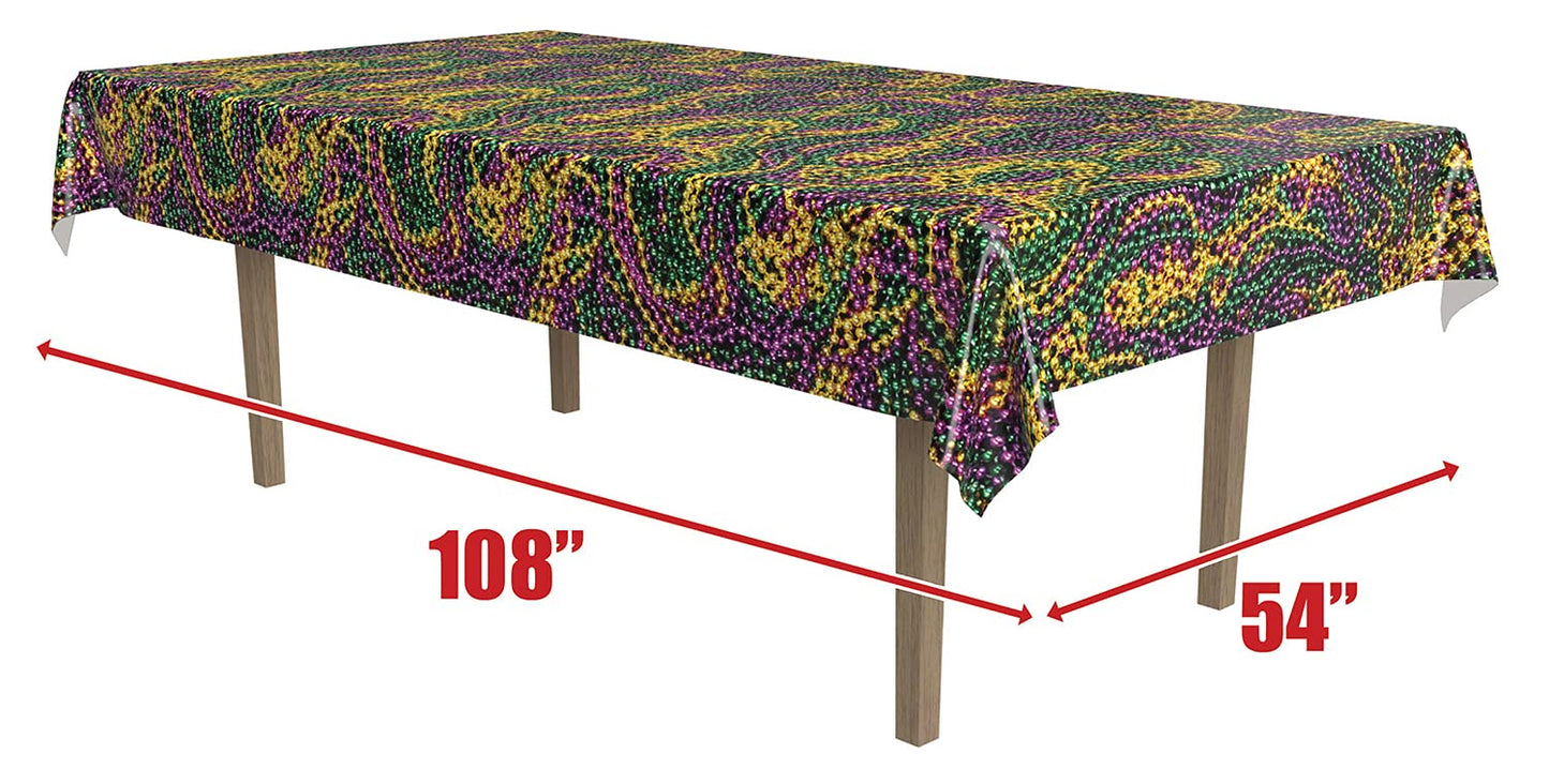Beistle Mardi Gras Beads Tablecover