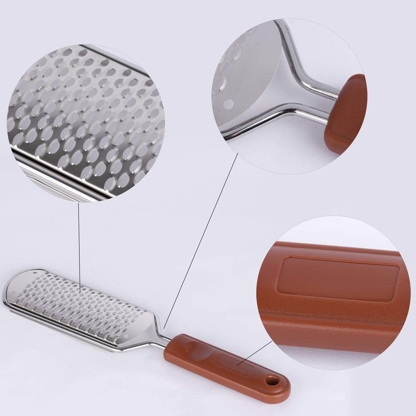 3 Pieces Colossal Foot Files Kit Foot Scrubber Foot Rasp and Double-Sided Heel Files Pedicure Tools Callus Remover Stainless Steel Feet Scraper Foot Grater for Dead Skin