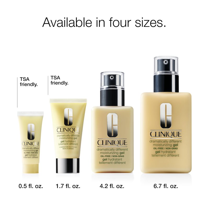 Clinique Dramatically Different Moisturizing Gel | Oil-Free Face Moisturizer For Combination Oily to Oily Skin Types | Step 1 in 3-Step Skin Care Routine, 4.2 Fl Oz