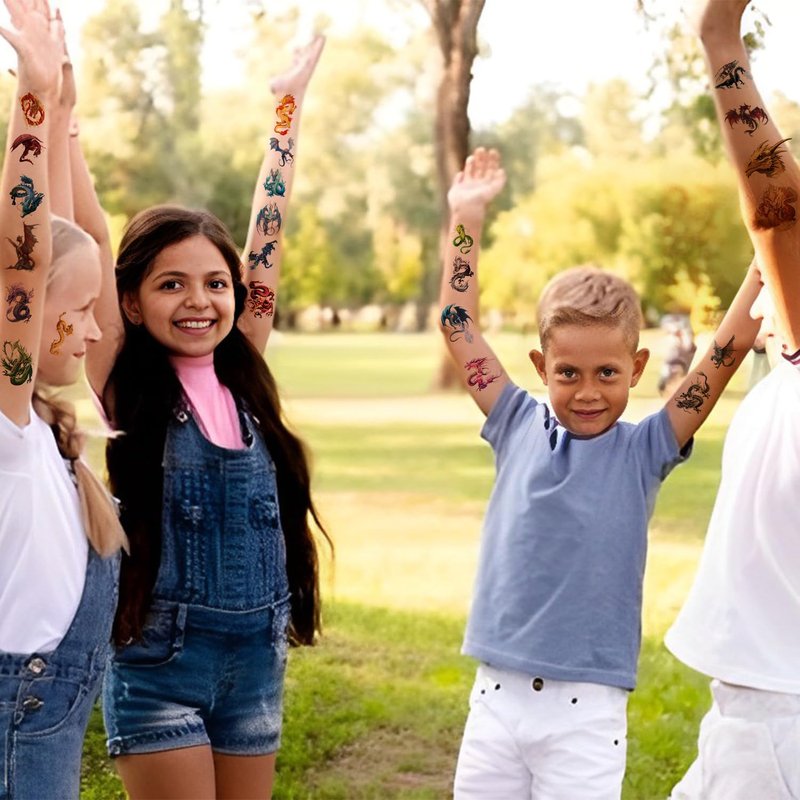 Dragon Temporary Tattoos - 300+ Fun Party Favors for Kids & Adults | Birthday Decorations & Goodie Bag Fillers