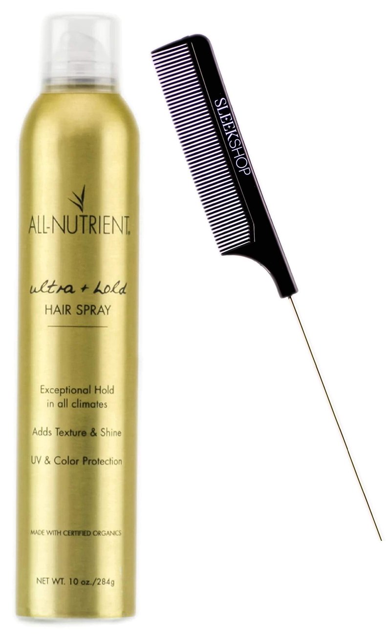 All Nutrient Ultra + Hold Hair Spray, Aerosol Exceptional Hold Harispray (w/Sleek Comb) Hairspray, UV+ Color Protection, 100% Vegan (10 OUNCE SIZE)