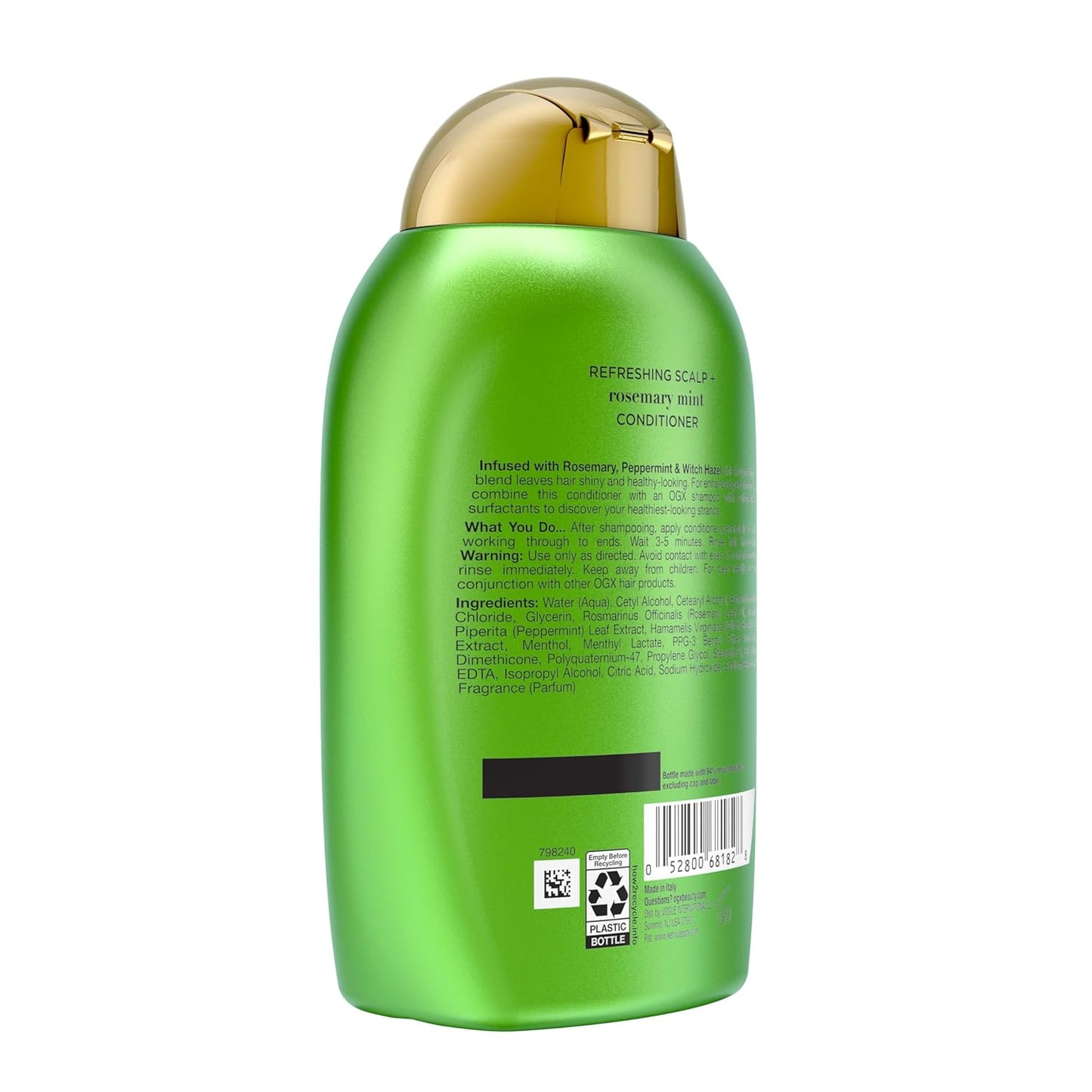 OGX Extra Strength Refreshing Scalp + Rosemary Mint Conditioner, Nourishing Hair & Scalp Conditioner Infused with Rosemary for Healthy-Looking Hair, Sulfate-Free Surfactants, 13 fl. oz